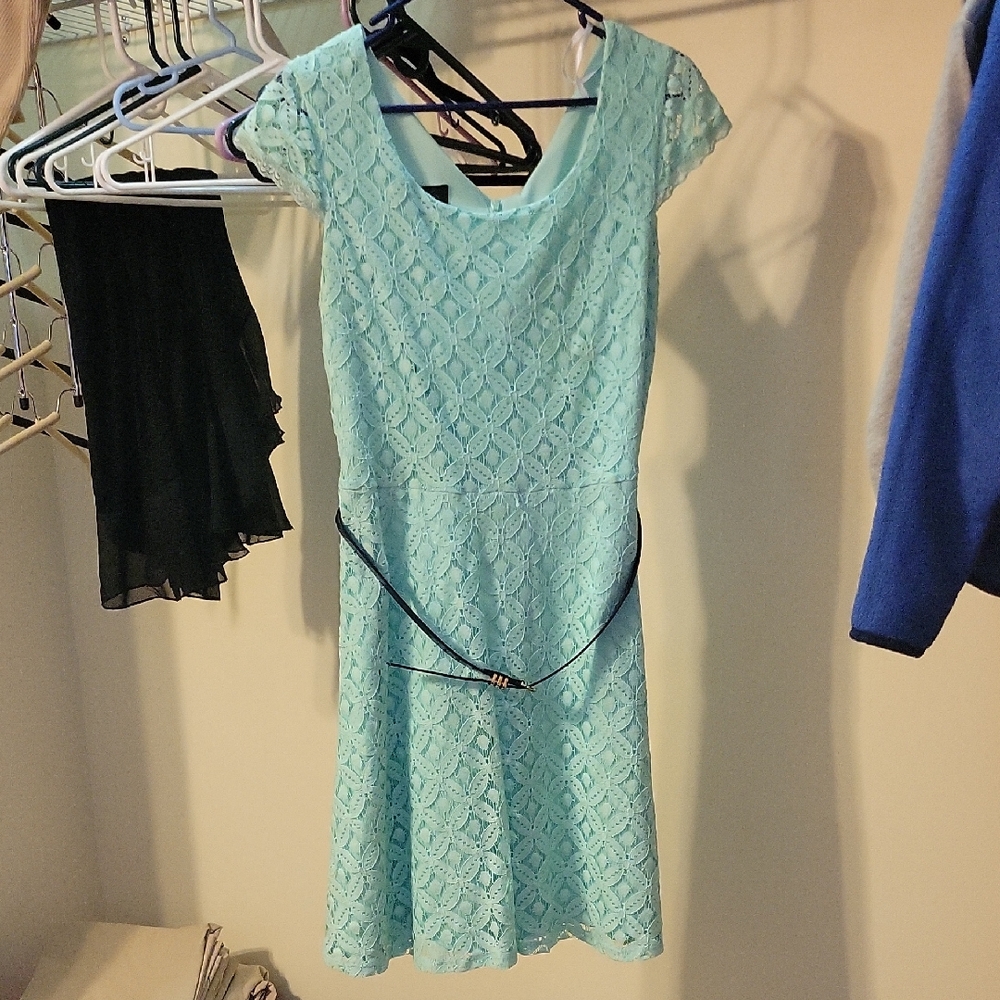 Elegant Lace Dress in Light Blue